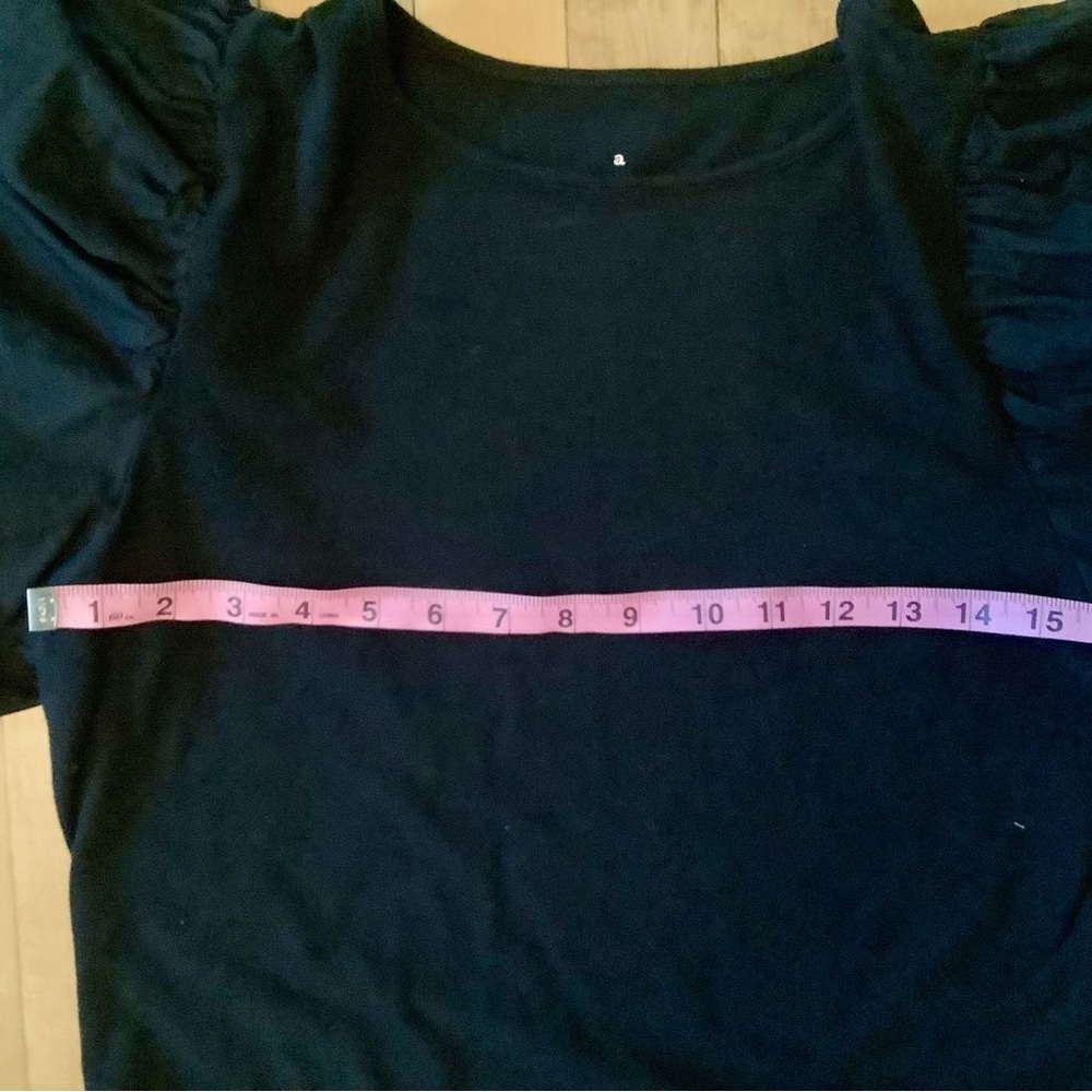 Black Puff Sleeve Top - Picture 2 of 3